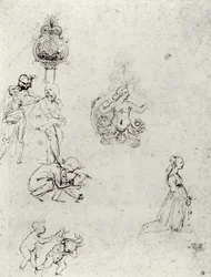 Studi di figure e decorazioni, c.1480-82